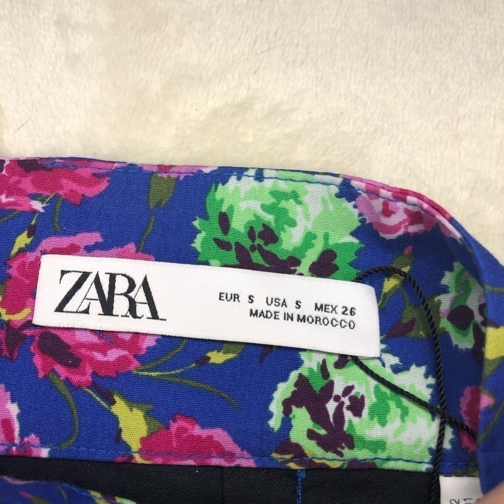 Zara Large Bow Floral Mini Skirt Sz Sm - Picture 3 of 6